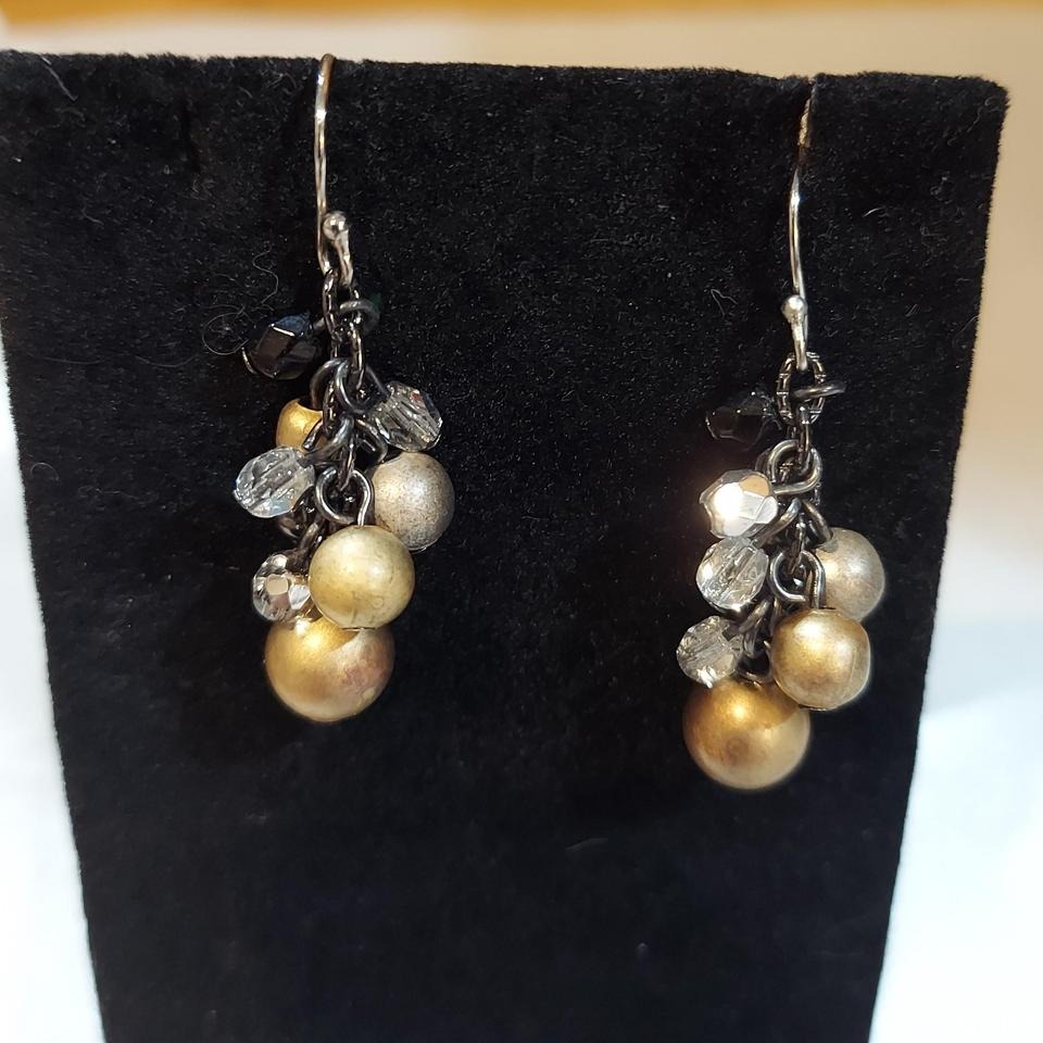 Dangly Earrings Chacha Gold Silver Beads On Wire Posts Approximately 15 20$